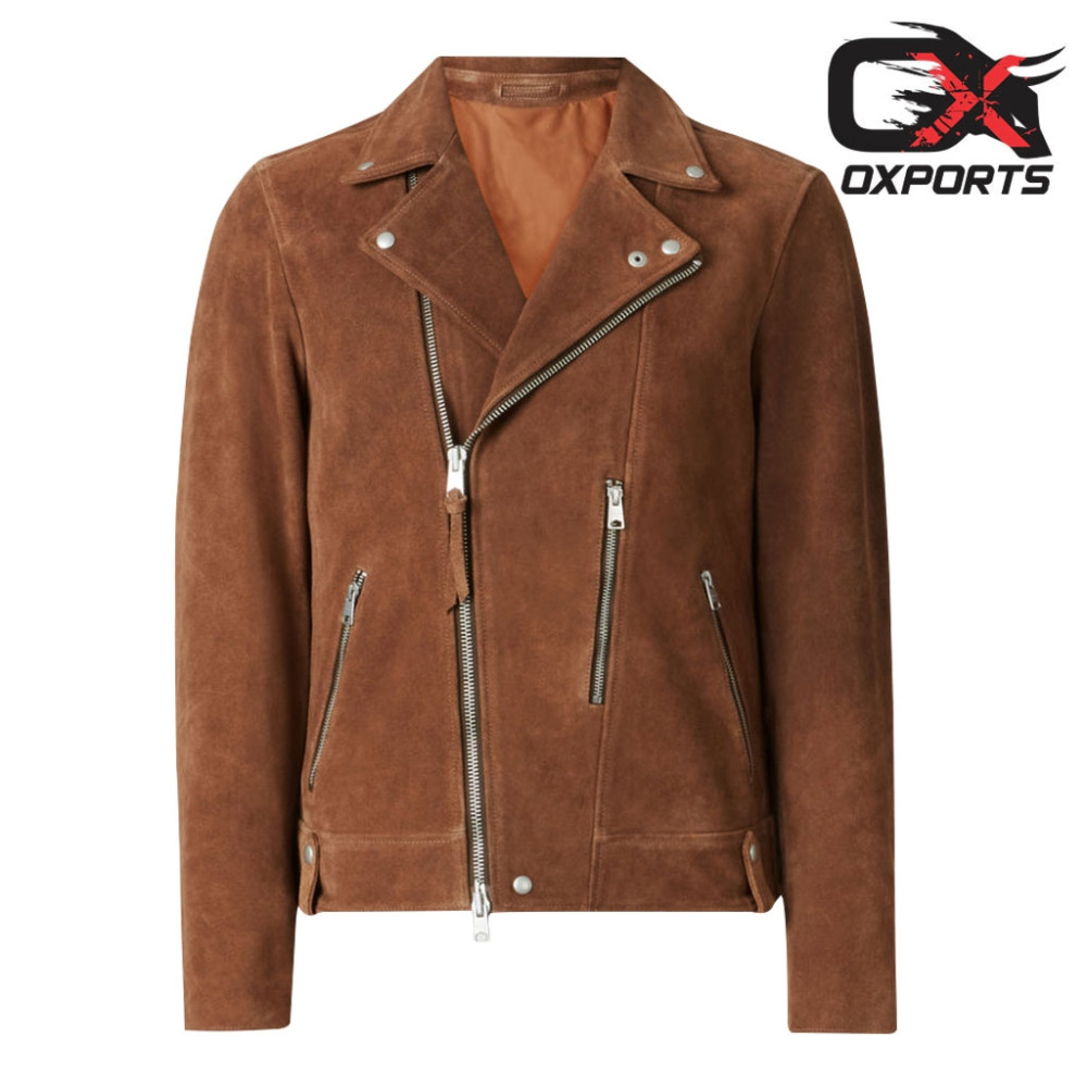 Minneapolis Brown Suede Biker Jacket