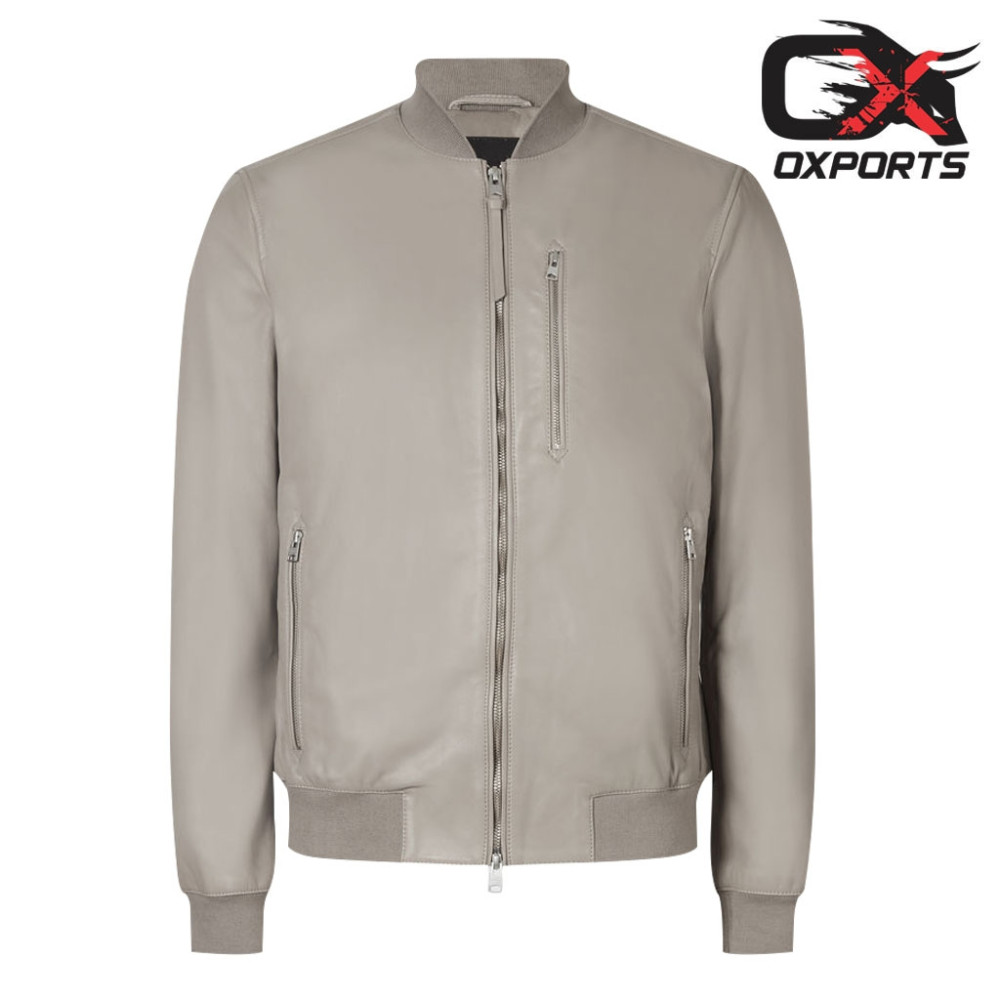 Orkney Smoke Embers Leather Bomber Jacket