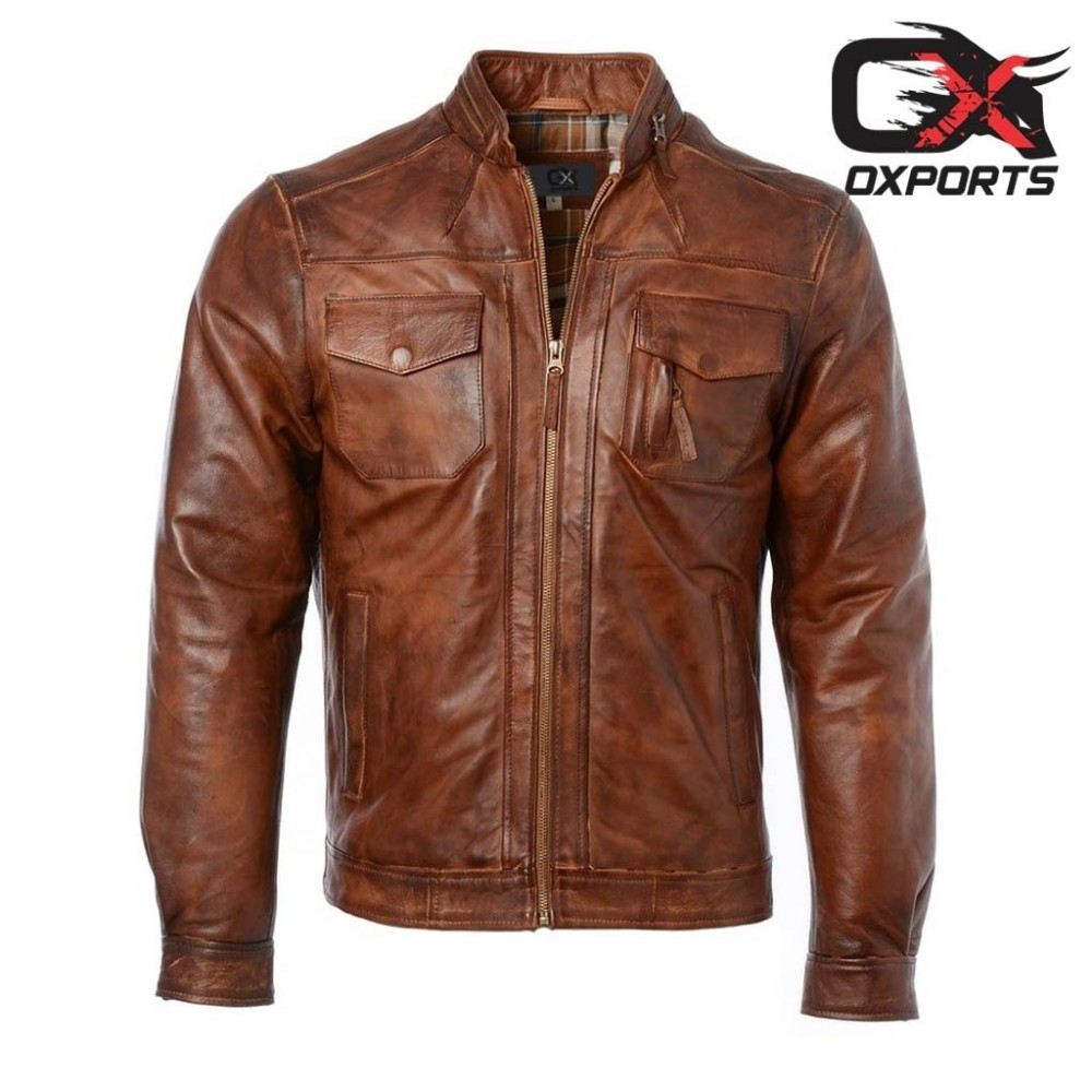 Strasbourg Tan Leather Jacket