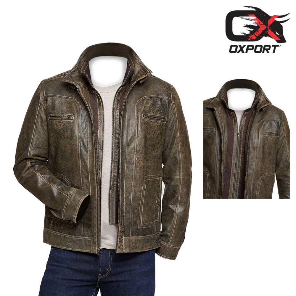 Tromso Moto  Bomber Leather Jacket 