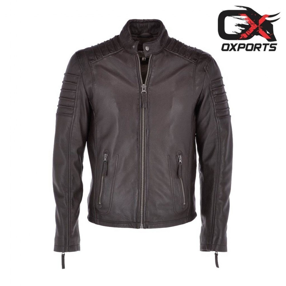 Vienna Black Biker Leather Jacket