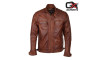 Ljubljana Tan Biker Leather Jacket
