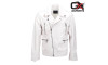 Tallinn White Biker Leather Jacket