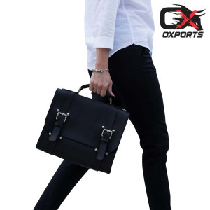 Leather laptop messenger bag