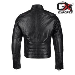 Bergen Black Biker Leather Jacket