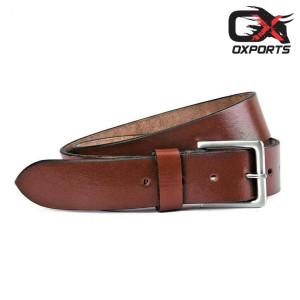 Brown Genuine Leather Jeans Belt