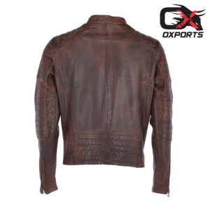 Ioannina Vintage Brown Biker Leather Jacket 