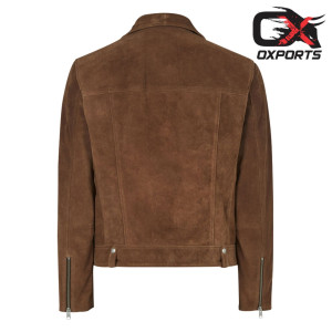 Minneapolis Brown Suede Biker Jacket
