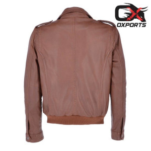 Stockholm Pilot Tan Bomber Leather Jacket