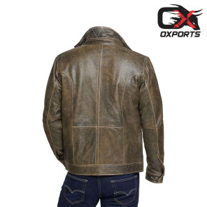 Tromso Moto  Bomber Leather Jacket 